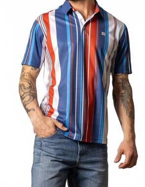 NEW KIMES RANCH men's stripe rein polo shirt